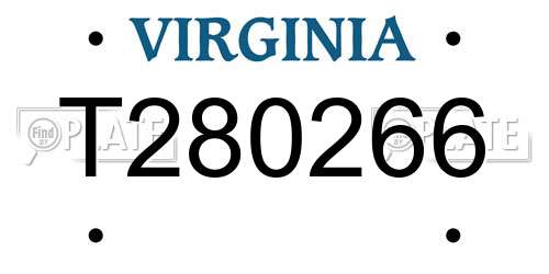 T280266 Virginia License Plate