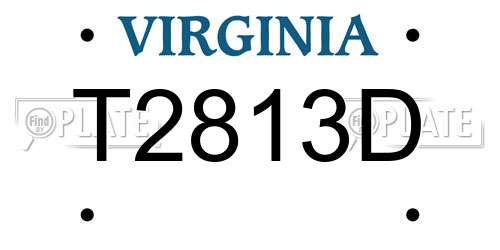 T2813D Virginia License Plate