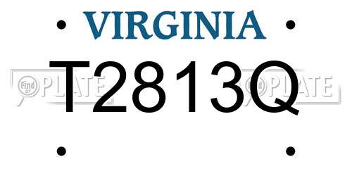 T2813Q Virginia License Plate