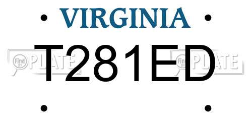 T281ED Virginia License Plate
