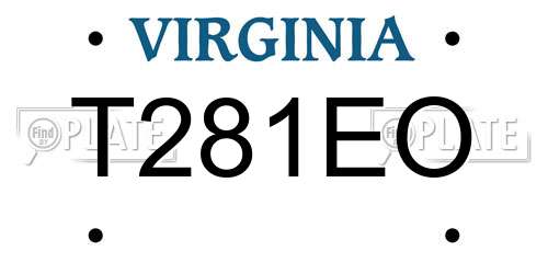 T281EO Virginia License Plate