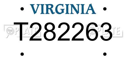 T282263 Virginia License Plate