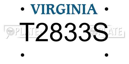T2833S Virginia License Plate
