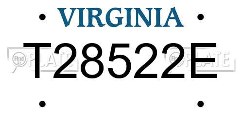 T28522E Virginia License Plate