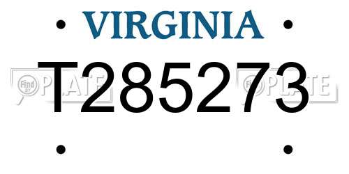 T285273 Virginia License Plate