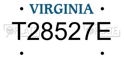 T28527E Virginia License Plate