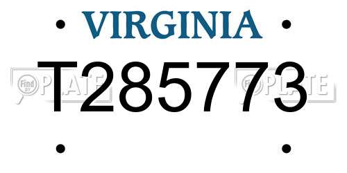 T285773 Virginia License Plate