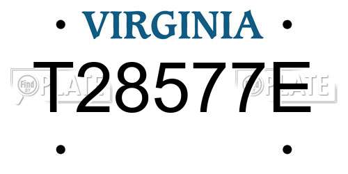T28577E Virginia License Plate