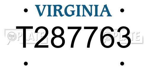 T287763 Virginia License Plate