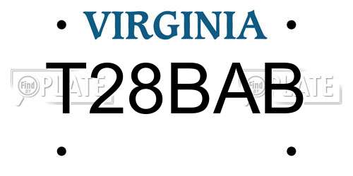 T28BAB Virginia License Plate