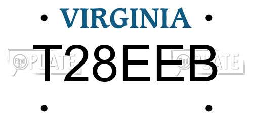 T28EEB Virginia License Plate