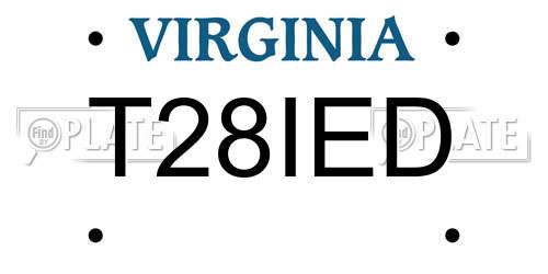 T28IED Virginia License Plate