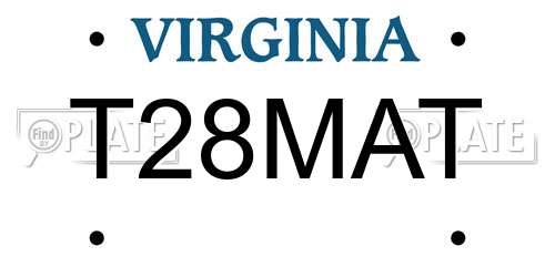 T28MAT Virginia License Plate