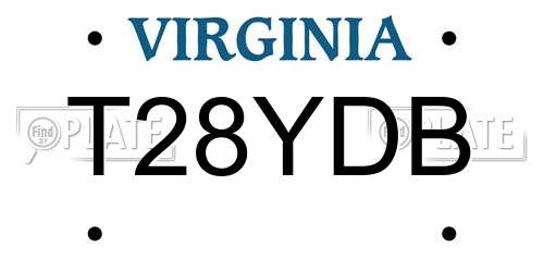 T28YDB Virginia License Plate