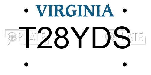T28YDS Virginia License Plate