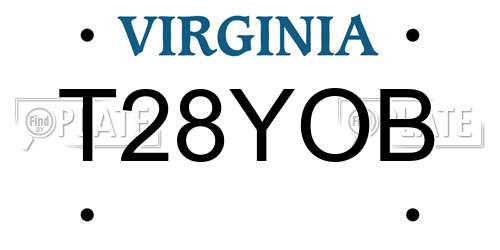 T28YOB Virginia License Plate