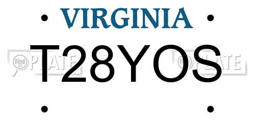 T28YOS Virginia License Plate
