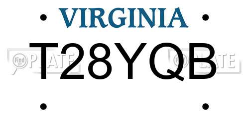 T28YQB Virginia License Plate