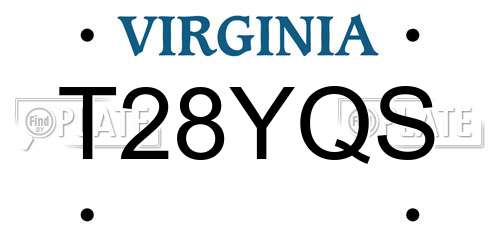 T28YQS Virginia License Plate