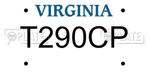 T290CP Virginia License Plate