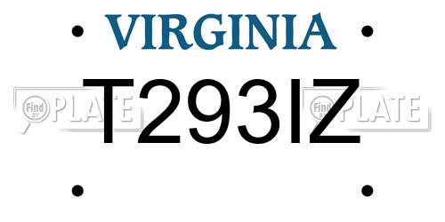 T293IZ Virginia License Plate