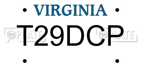 T29DCP Virginia License Plate