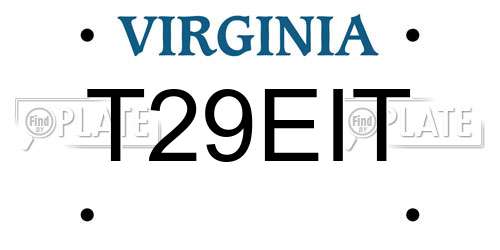 T29EIT Virginia License Plate