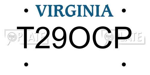 T29OCP Virginia License Plate