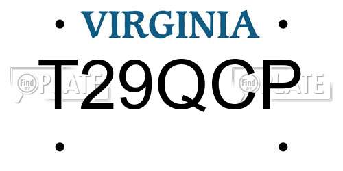 T29QCP Virginia License Plate