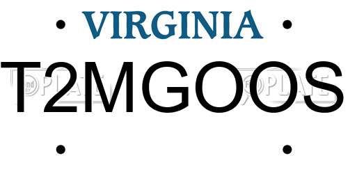 T2MGOOS Virginia License Plate