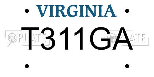 T311GA Virginia License Plate
