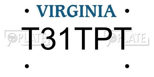 T31TPT Virginia License Plate