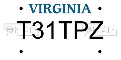 T31TPZ Virginia License Plate