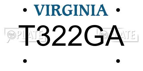T322GA Virginia License Plate