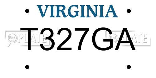 T327GA Virginia License Plate