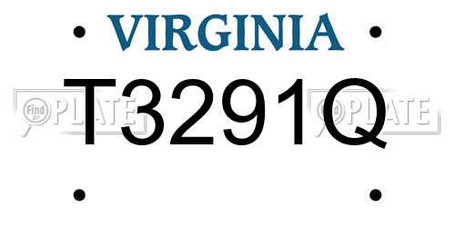 T3291Q Virginia License Plate