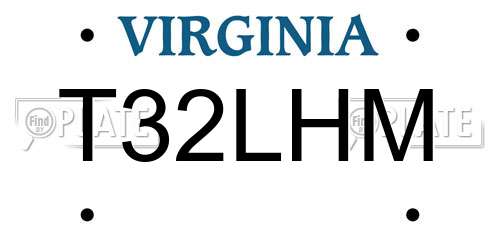T32LHM Virginia License Plate