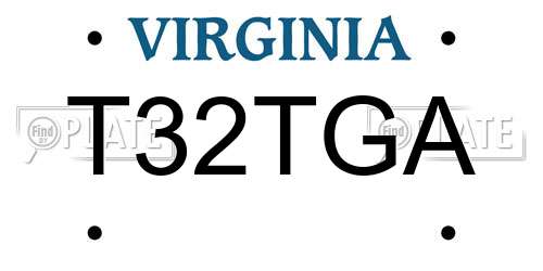 T32TGA Virginia License Plate