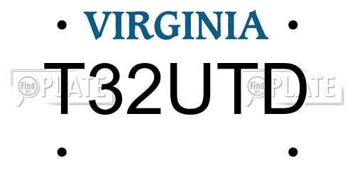 T32UTD Virginia License Plate