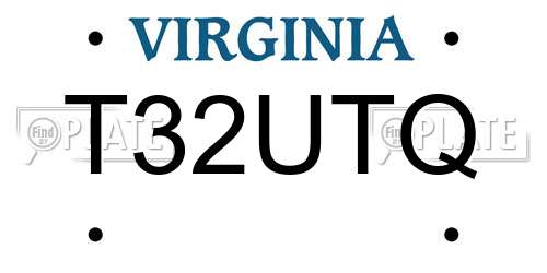 T32UTQ Virginia License Plate
