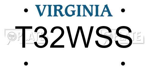 T32WSS Virginia License Plate