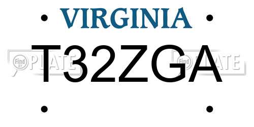 T32ZGA Virginia License Plate