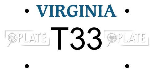 T33 Virginia License Plate