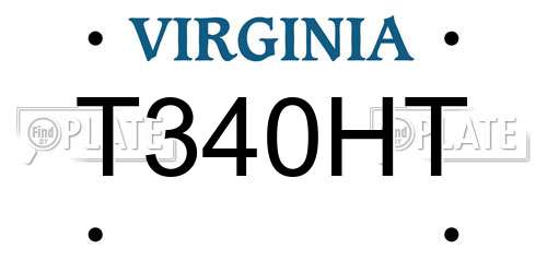 T340HT Virginia License Plate