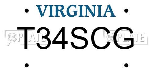 T34SCG Virginia License Plate