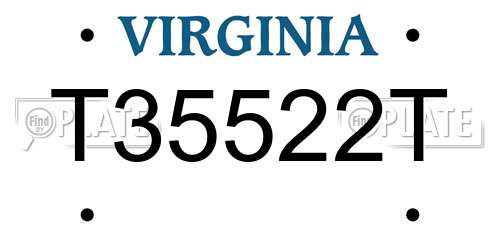 T35522T Virginia License Plate