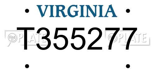 T355277 Virginia License Plate