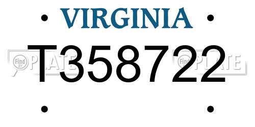 T358722 Virginia License Plate