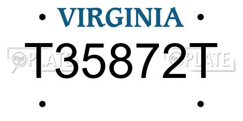 T35872T Virginia License Plate