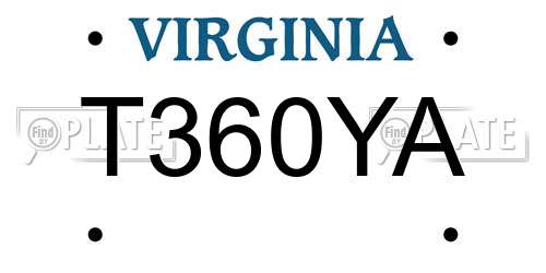 T360YA Virginia License Plate